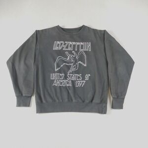 Led Zeppelin Sweatshirt Men's Small Black Crewneck Pullover‎ Graphic 1977 Rock